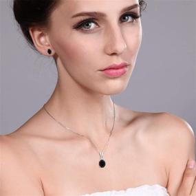 img 3 attached to 💎 Gem Stone King 925 Sterling Silver Black Onyx Pendant Earrings Set - 2.50 Ctw Oval with 18 Inch Silver Chain: Perfect for Elegant Styling