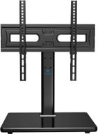 📺 perlesmith universal swivel tv stand - table top tv stand with height adjustment for 32-55 inch tv - heavy-duty tempered glass base - vesa 400x400 compatibility logo