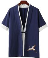 👘 men's short sleeved kimono cardigan jacket - japanese inspired clothing for sleep & lounge logo