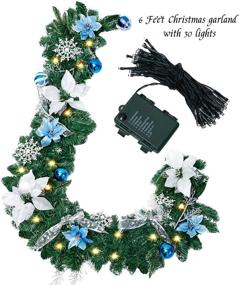 img 3 attached to Add Festive Sparkle with FUNARTY's 6 Feet Battery Operated Pre-lit Christmas Garland - Ideal for Mantle Xmas Decor!
