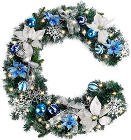 img 4 attached to Add Festive Sparkle with FUNARTY's 6 Feet Battery Operated Pre-lit Christmas Garland - Ideal for Mantle Xmas Decor!