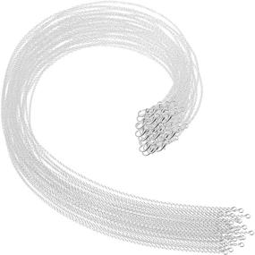 img 4 attached to 📿 Selizo 30 Pack Silver Plated Necklace Chains Bulk - High-Quality 1.2 mm Cable Chain Charms for Jewelry Making, 18 Inches