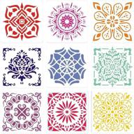 🎨 reusable laser-cut painting stencils for diy decor, wood, airbrush, rocks, floors, and walls art - 9 pack logo