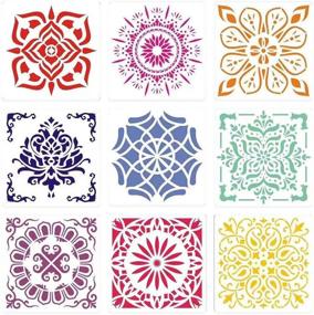 img 4 attached to 🎨 Reusable Laser-Cut Painting Stencils for DIY Decor, Wood, Airbrush, Rocks, Floors, and Walls Art - 9 Pack