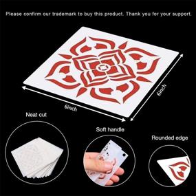 img 3 attached to 🎨 Reusable Laser-Cut Painting Stencils for DIY Decor, Wood, Airbrush, Rocks, Floors, and Walls Art - 9 Pack