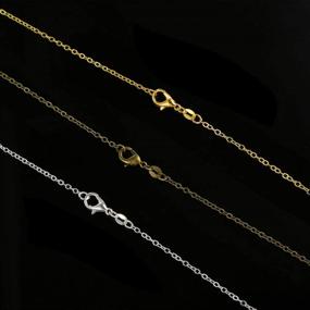 img 1 attached to PP OPOUNT 30 Pack Necklace Chains: Gold, Silver, and Bronze Plated, 18 inch Bulk Cable Chain with Pinch Clasp Bails - Perfect for Jewelry Making