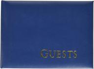 darice 35931 embossed guest book: elegant blue with gold writing for memorable occasions logo