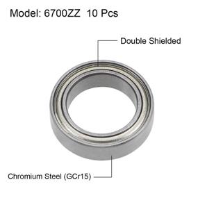 img 3 attached to Uxcell 6700ZZ Groove Bearings Shielded