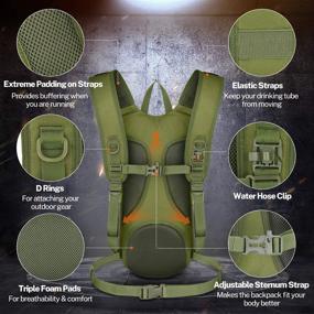 img 2 attached to 💦 Barbarians Tactical Hydration Pack: Lightweight Military Molle Backpack with 3L Bladder for Optimal Water Storage