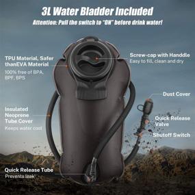 img 1 attached to 💦 Barbarians Tactical Hydration Pack: Lightweight Military Molle Backpack with 3L Bladder for Optimal Water Storage