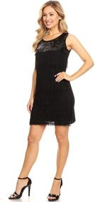 img 2 attached to 👗 Anna-Kaci Solid Color Fringed Sequin Cocktail Party Dress for Women Inspired by 1920s Flapper Style