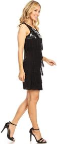 img 1 attached to 👗 Anna-Kaci Solid Color Fringed Sequin Cocktail Party Dress for Women Inspired by 1920s Flapper Style