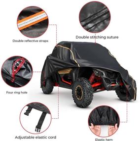 img 2 attached to 🔒 Kemimoto UTV X3 Cover for Can Am Maverick X3 XMR XRC MR R/X DS RS RC Turbo R 900 HO - Rainproof, Snowproof, Dirtproof, Reflective Strip, UV Protection