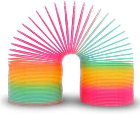 img 4 attached to 🌈 Vibrant Rainbow Plastic Birthday Spring Slinky: Fun and Colorful Party Essential