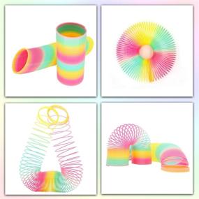 img 3 attached to 🌈 Vibrant Rainbow Plastic Birthday Spring Slinky: Fun and Colorful Party Essential