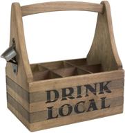 🍻 stonebriar large brown drink local beer caddy: handle, metal bottle opener included логотип