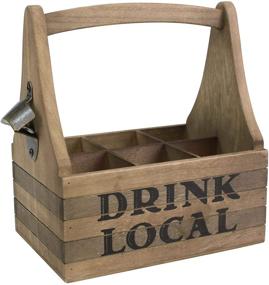 img 4 attached to 🍻 Stonebriar Large Brown Drink Local Beer Caddy: Handle, Metal Bottle Opener Included