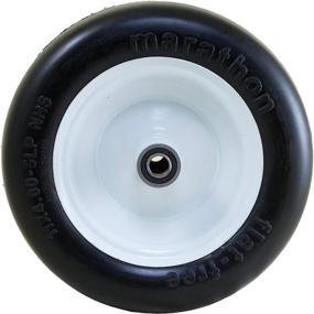 img 1 attached to ⛔️ Marathon Flat Free Lawnmower Tire: 11x4.00-5", 5" Hub, 1/2" Bearings - No More Flat Tires!