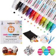 🖌️ duoryan liquid chalk markers: vibrant 32-color mega pack for school, chalkboard signs, kids' activities, and window art logo