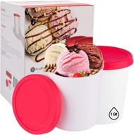 🍨 set of 2 ice cream freezer storage containers by starpack home with silicone lids логотип