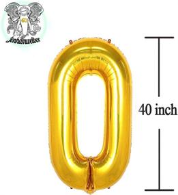 img 2 attached to 60th Birthday Party Supplies - Big 60 Number Balloons Gold Giant Jumbo Foil Mylar Balloons for Women Men, Anniversary, Events Decorations