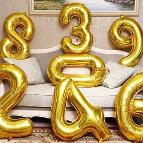 img 1 attached to 60th Birthday Party Supplies - Big 60 Number Balloons Gold Giant Jumbo Foil Mylar Balloons for Women Men, Anniversary, Events Decorations