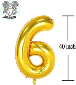 img 3 attached to 60th Birthday Party Supplies - Big 60 Number Balloons Gold Giant Jumbo Foil Mylar Balloons for Women Men, Anniversary, Events Decorations