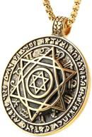 hzman talisman seal solomon six-pointed star | 12 constellation pendant necklace – stainless steel | 22+2" chain included logo