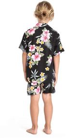 img 3 attached to 🌺 Hibiscus Cabana Hawaiian Shirt Shorts Boys' Clothing Sets