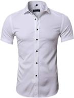 sleeve non iron bamboo regular button men's clothing logo