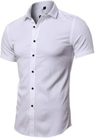 img 1 attached to Sleeve Non Iron Bamboo Regular Button Men's Clothing