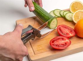 img 2 attached to 🔪 Clever Cutter Scissors with Cutting Board - Cleaning Brush &amp; Stainless Steel Peeler - Bundle for Peeling Fruits, Vegetables and Creating Tasty Veggie Noodles