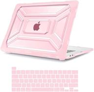 👩 mosiso macbook pro 16 inch case 2020 2019 - a2141 touch bar & touch id, heavy duty plastic hard shell with tpu bumper & keyboard cover skin - rose quartz logo