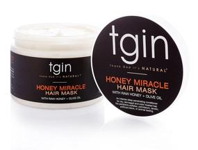 img 2 attached to TGIN Raw Honey & Olive Oil Hair Mask Deep Conditioner - 12 Oz - for Natural, Dry, and Curly Hair