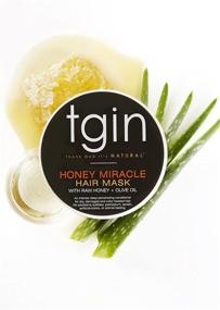 img 1 attached to Маска для волос и глубокого ухода за волосами с маслом оливы и сырым медом от TGIN - 12 унций - для натуральных, сухих и кудрявых волос.