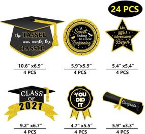 img 2 attached to Graduation Centerpiece Sticks Black Toppers