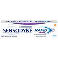 🦷 sensodyne rapid relief sensitivity toothpaste: mint flavor, pack of 2, 3.4 oz - long-lasting protection and instant soothing logo