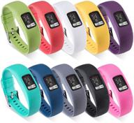 premium silicone replacement watchband strap for garmin vivofit 4 - 10 pack (no tracker), small size logo