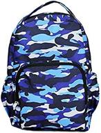 camouflage reinforced water resistant backpack logo