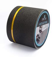 🚧 lifegrip anti slip traction tape with reflective stripe - 4" x 30 ft - best grip tape grit non slip - outdoor non skid treads - high traction friction abrasive adhesive for stairs step - black logo