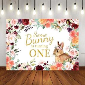 img 4 attached to 🐰 1st Birthday Easter Bunny Backdrop - Baby Girl Happy First Birthday Photography Background with Spring Watercolor Floral Decorations - 7x5ft - Perfect for Party Decor, Banner, and Photo Booth Props