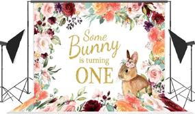 img 1 attached to 🐰 1st Birthday Easter Bunny Backdrop - Baby Girl Happy First Birthday Photography Background with Spring Watercolor Floral Decorations - 7x5ft - Perfect for Party Decor, Banner, and Photo Booth Props