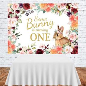 img 2 attached to 🐰 1st Birthday Easter Bunny Backdrop - Baby Girl Happy First Birthday Photography Background with Spring Watercolor Floral Decorations - 7x5ft - Perfect for Party Decor, Banner, and Photo Booth Props