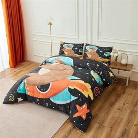 img 2 attached to Namoxpa Comforter Smiling Astronaut Planets Decorative