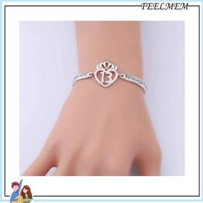 img 2 attached to 🎁 FEELMEM Birthday Gifts Bracelet: Perfect Crown Queen Charm Bracelet for Women and Girls - 12th, 13th, 16th, 18th, 30th, 40th Birthday Gift for Friend, Mom, Daughter, Niece, Sister