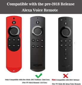 img 3 attached to 📱 2 Pack Remote Cover for Fire TV and Fire TV Stick (1st Generation) - Auswaur Silicone Protective Case for Fire TV (2017 Edition) (2nd Generation) and Fire TV Stick (1st Generation) Remote Control - Red Blue