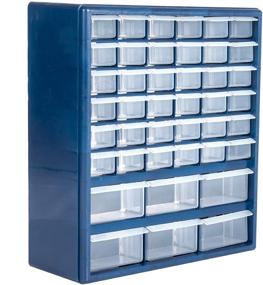 img 4 attached to 📦 Stalwart Plastic Storage Drawers - Versatile 42 Compartment Organizer for Hardware, Crafts, Beads, or Tools - Desktop or Wall Mount Container with 10 Targets