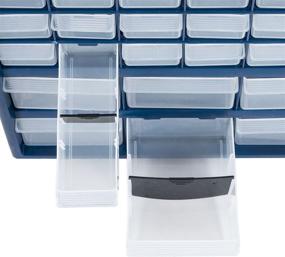 img 2 attached to 📦 Stalwart Plastic Storage Drawers - Versatile 42 Compartment Organizer for Hardware, Crafts, Beads, or Tools - Desktop or Wall Mount Container with 10 Targets
