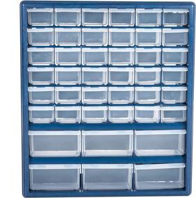 img 3 attached to 📦 Stalwart Plastic Storage Drawers - Versatile 42 Compartment Organizer for Hardware, Crafts, Beads, or Tools - Desktop or Wall Mount Container with 10 Targets