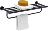 🚽 bathroom hotel-style towel rack, shelf, bar, and holder - wall mount, sus 304 stainless steel, matte black finish, 24-inch logo